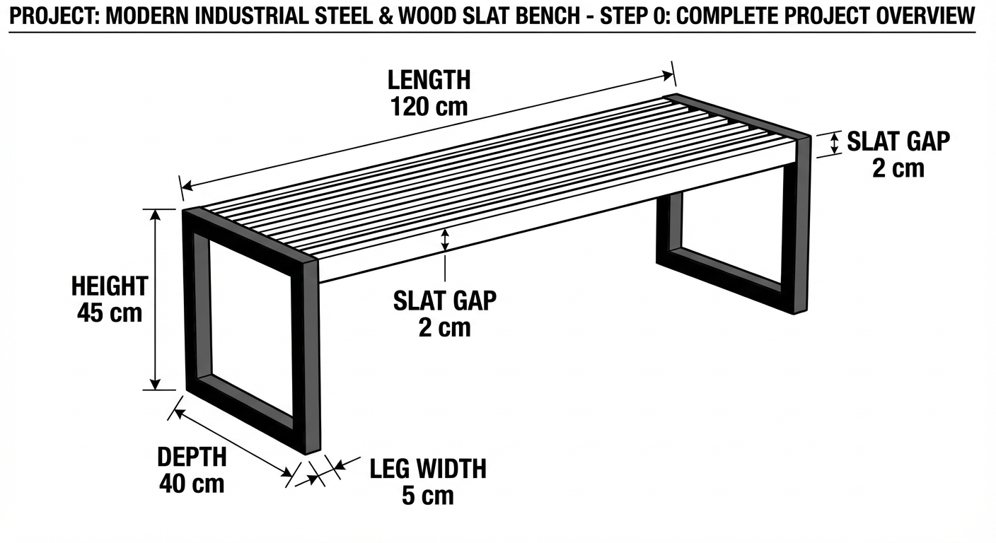 Steel frame outdoor bench with slatted wood seat