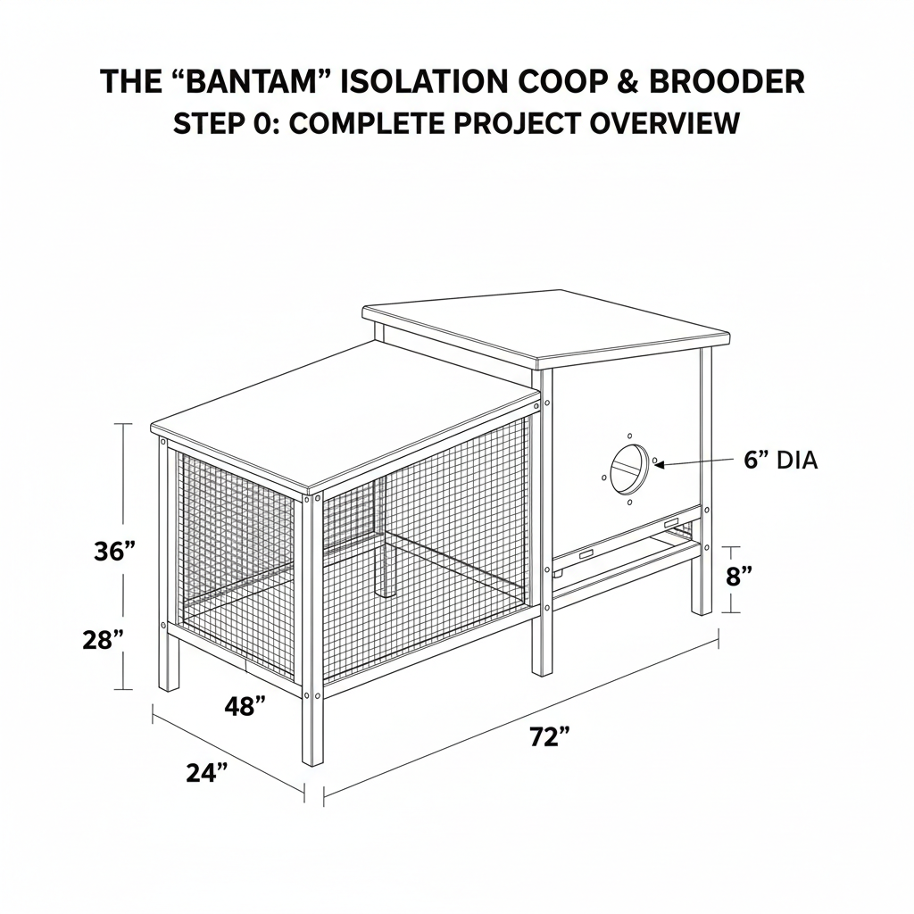 A chicken coup that can house 4 chickens safely.
