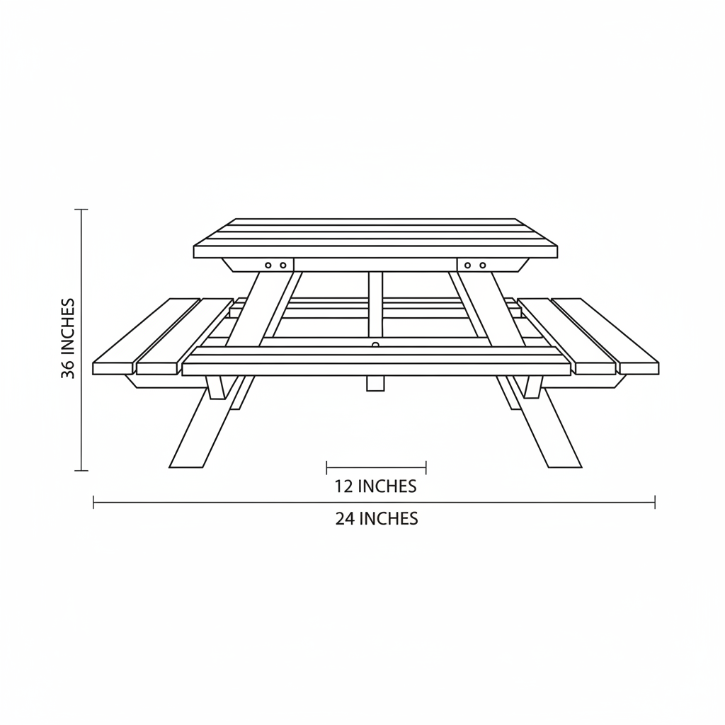 Outdoor picnic style table and benches for my new house