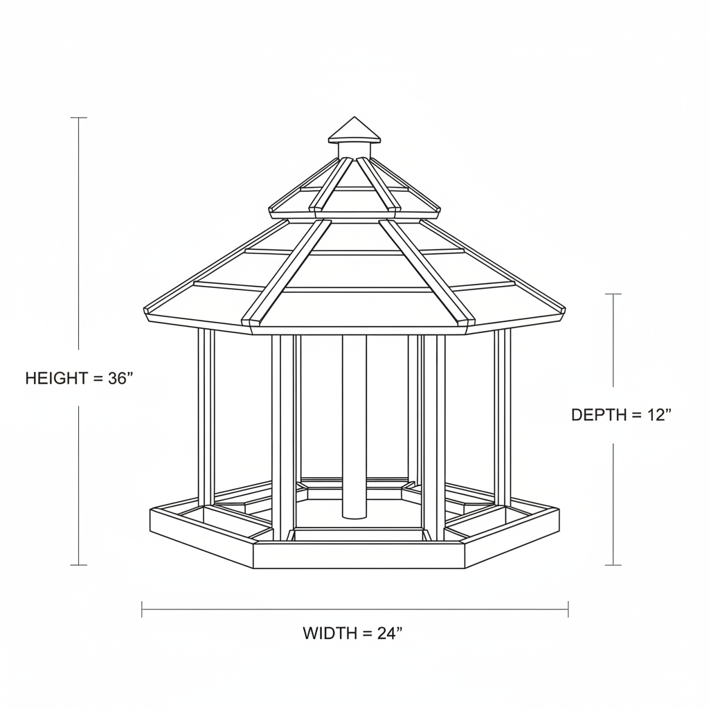 Six sided bird feeder