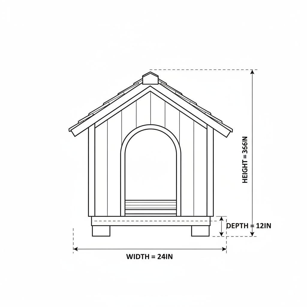I am looking for a beautiful mostly wooden dog house that will be outdoor proof and water resistance to be in my backyard. It’s intended use is for my large breed Giant Schnauzer who is roughly 85 pounds. Please provide a build outline.