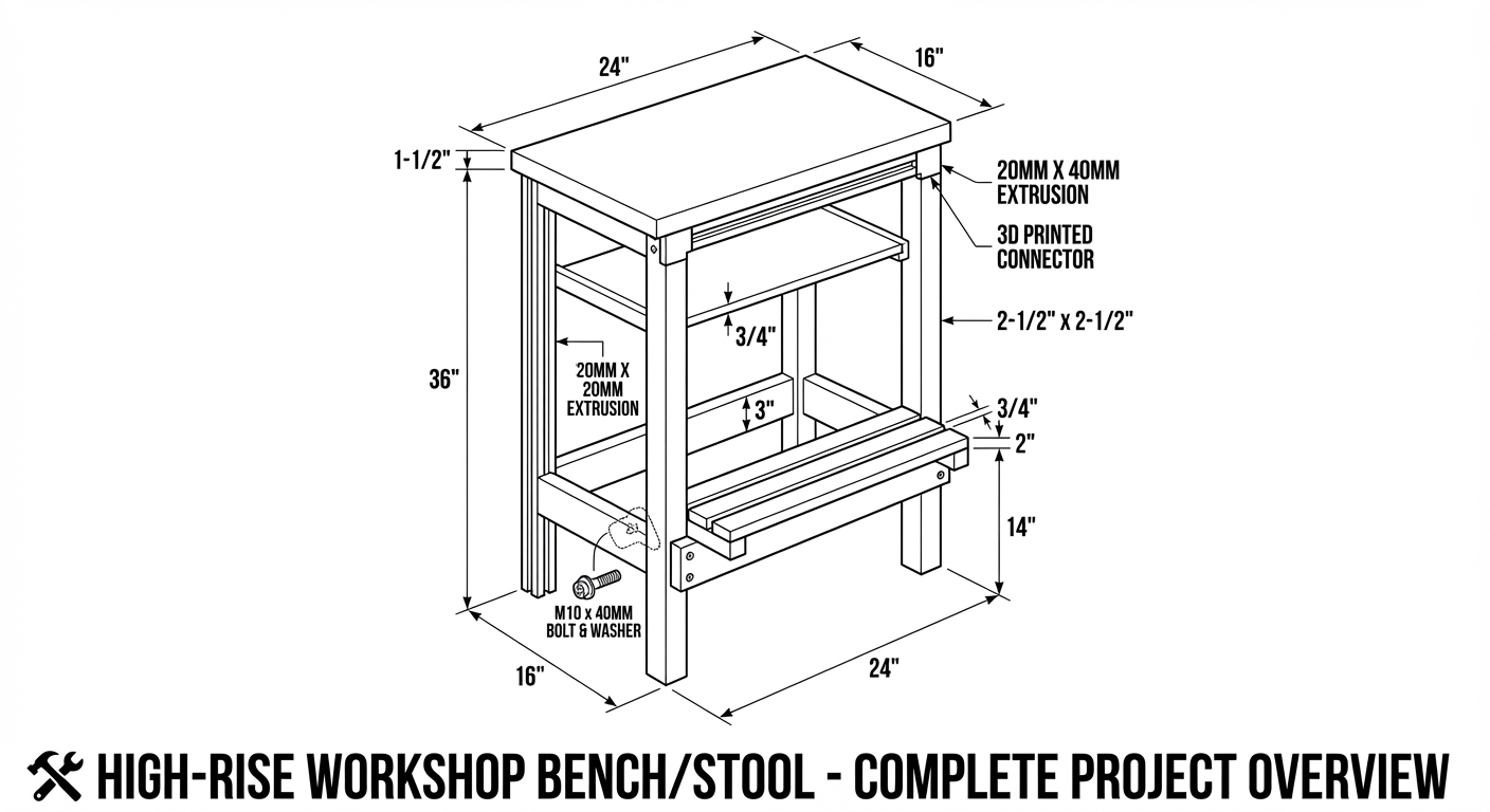 High-Rise Workshop Bench/Stool