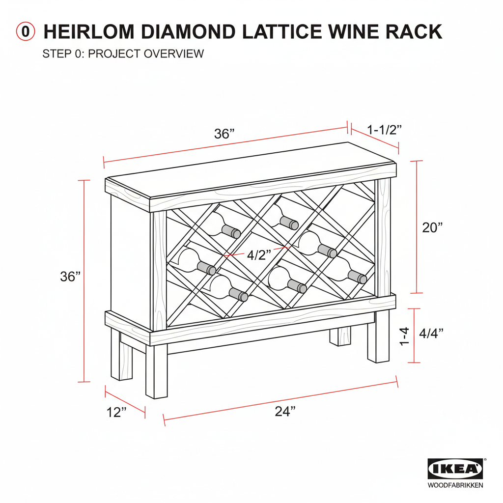 Heirloom Diamond Lattice Wine Rack