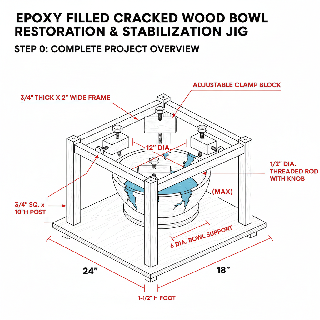 Epoxy filled cracked wood bowl restoration