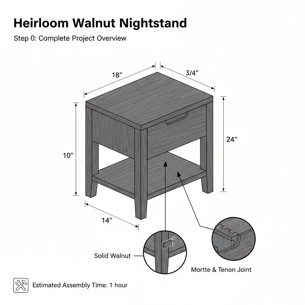 A nightstand out of walnut