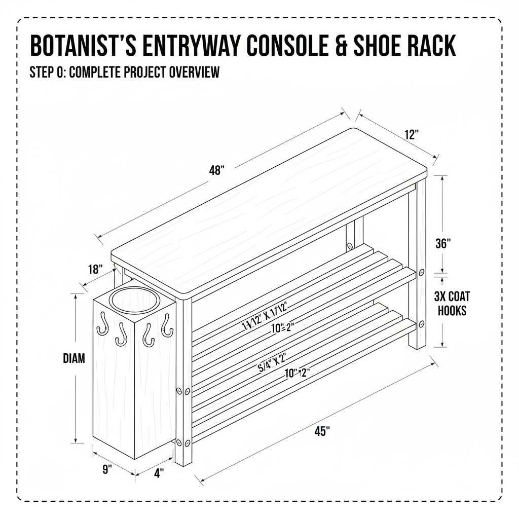 Botanist's Entryway Console & Shoe Rack - Build Plan | TigerDen
