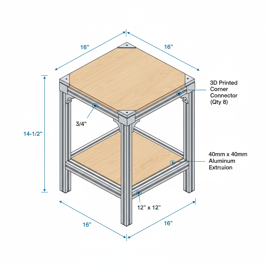 Workshop stool combining wood seat, metal frame, and leather padding