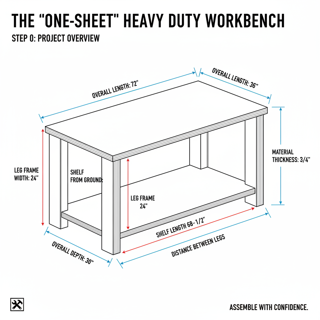 The "One-Sheet" Heavy Duty Workbench