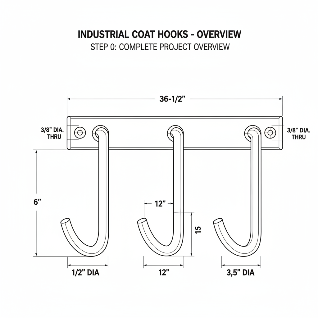 Industrial coat hooks made from bent rebar