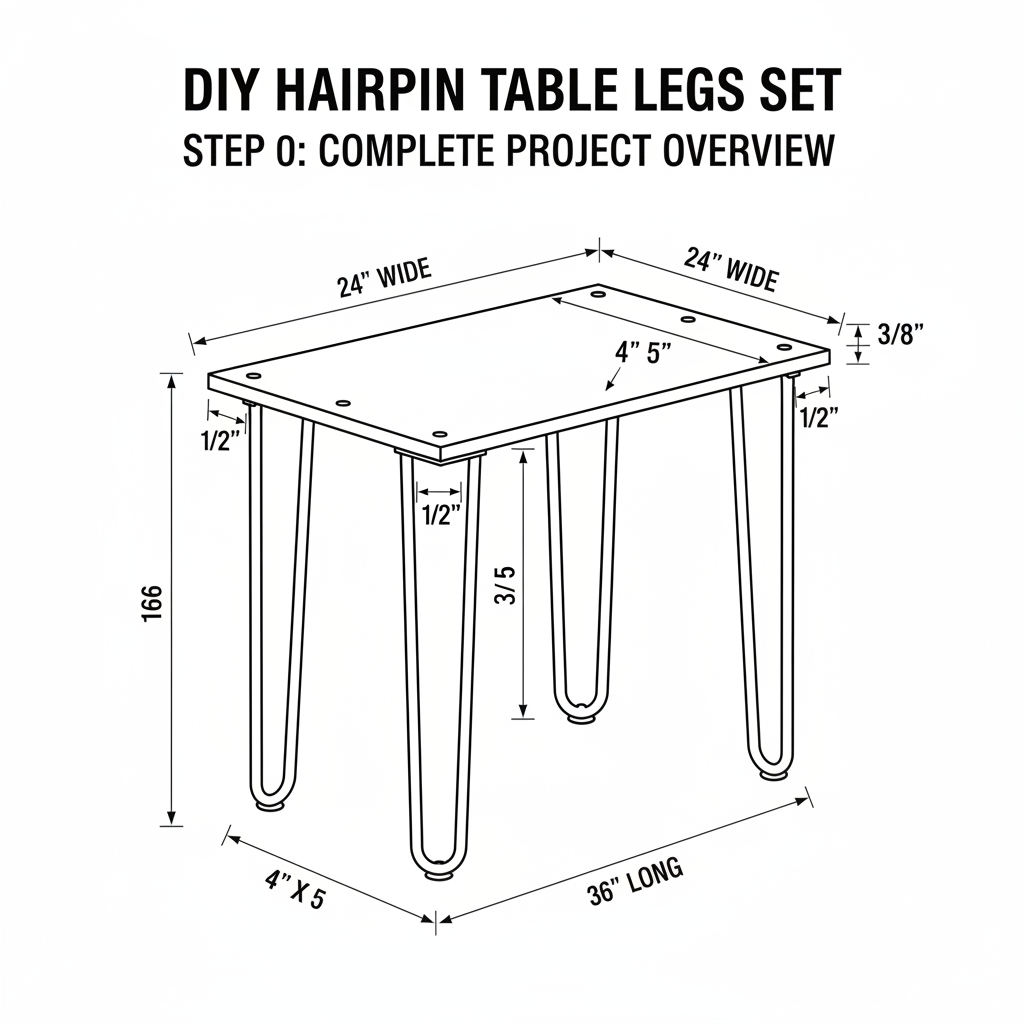 DIY hairpin table legs set from steel rod