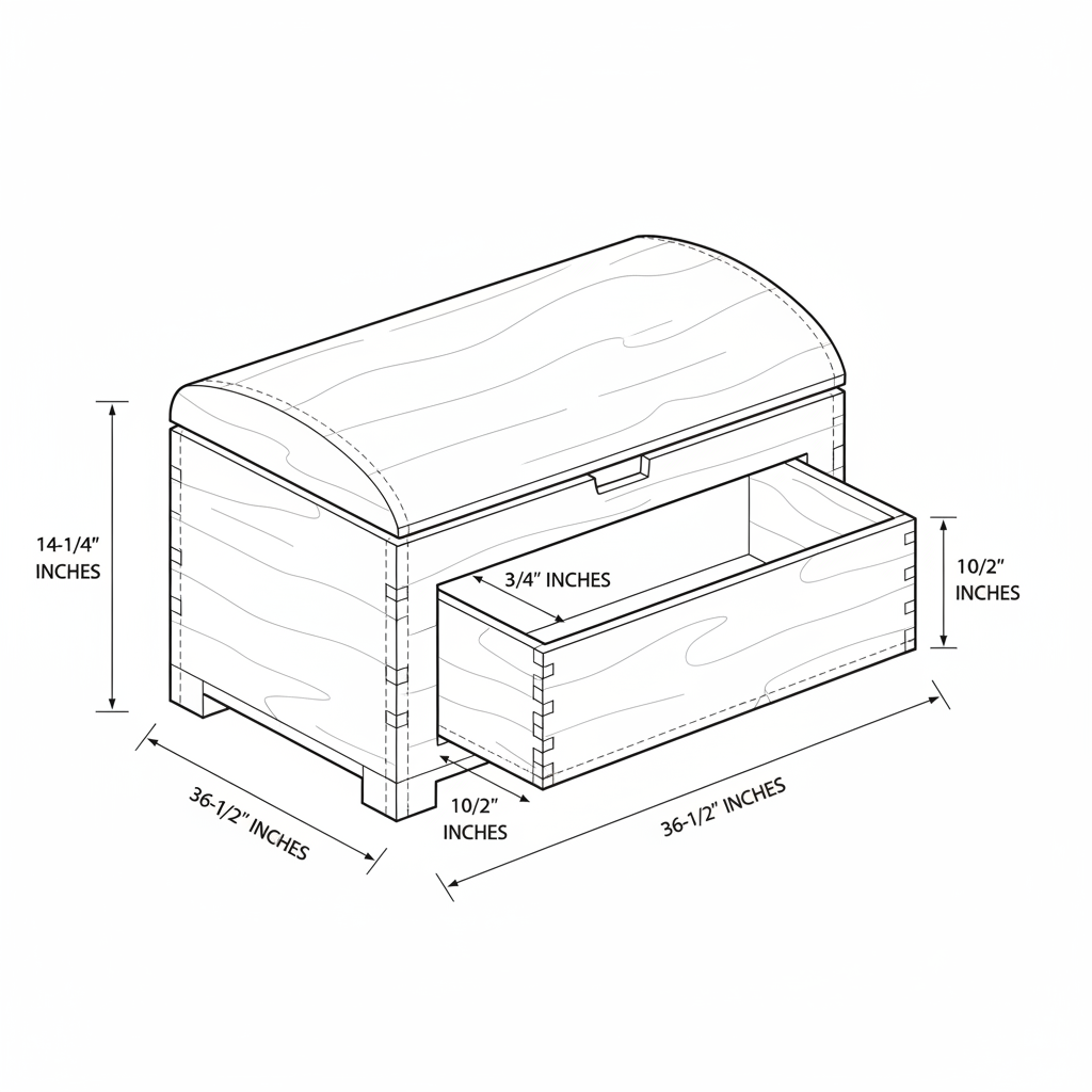 Japanese-style tool chest with hand-cut dovetails, featuring a sliding till and