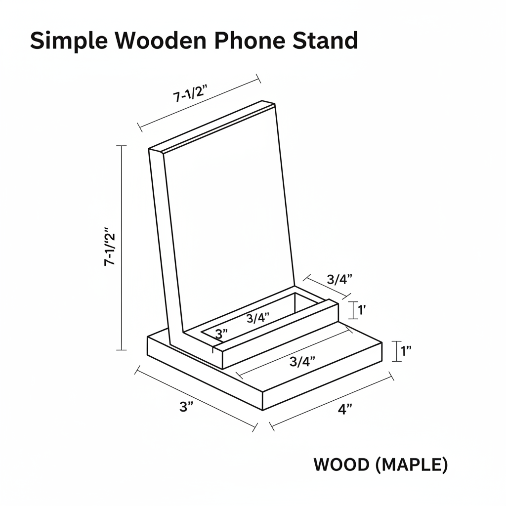 Simple Wooden Phone Stand