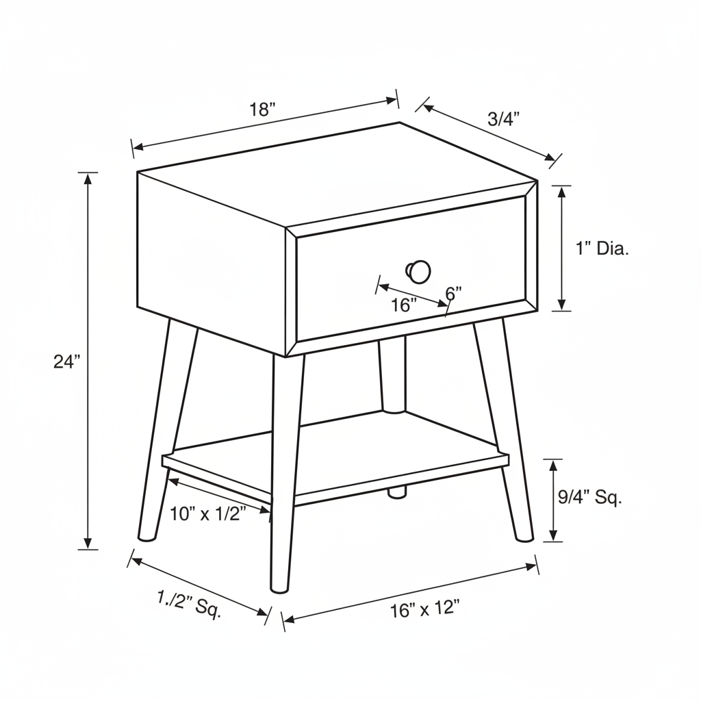 Walnut night stand