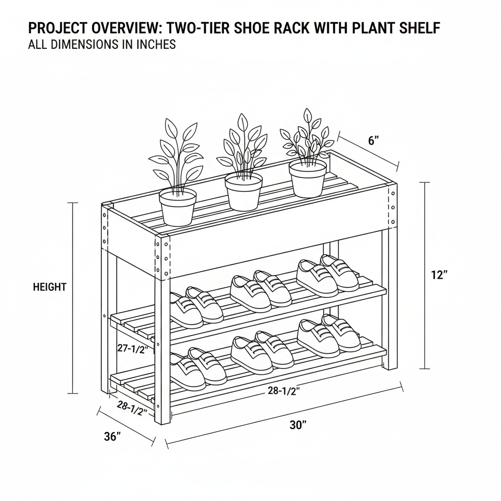 I'D Like To Make A Two Story Shoe Rack With Space Above It For Plants, Catch