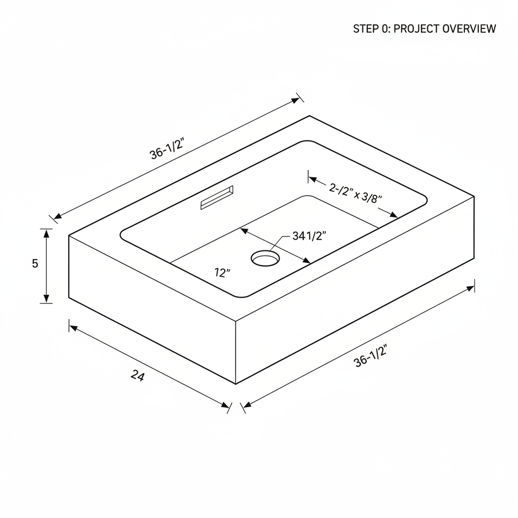 GFRC concrete sink basin for bathroom vanity