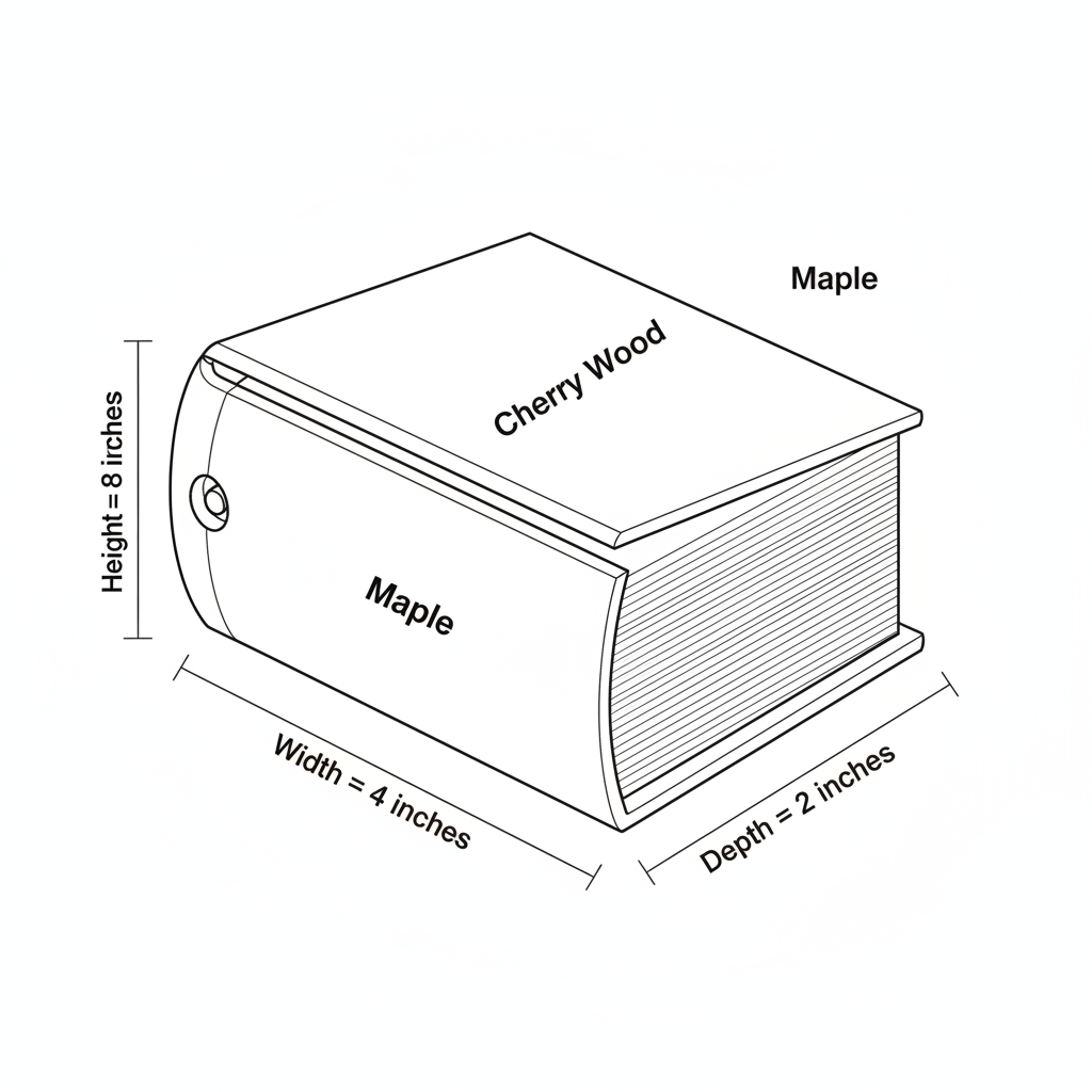 Wooden box shaped like a book