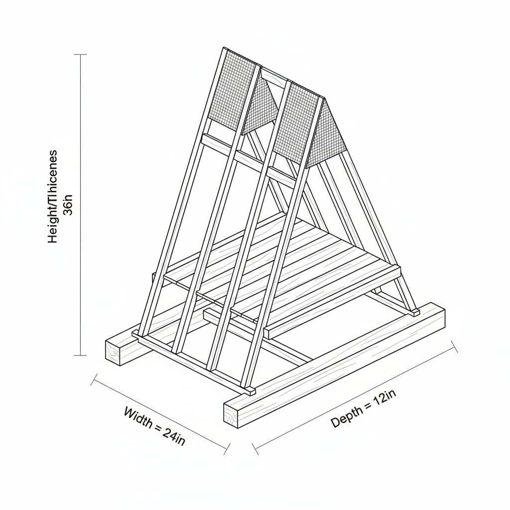 lofted A frame diy home using multiple 4'x8' skid foundations for an off grid homestead near the lake