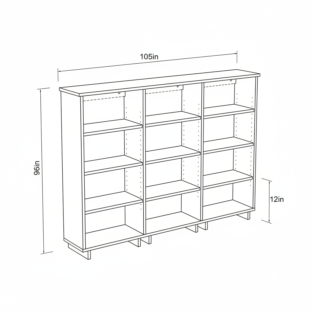 open shelf wall unit