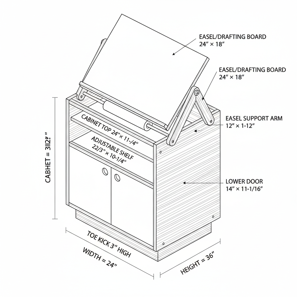 Crafts cabinet/art table/art easel