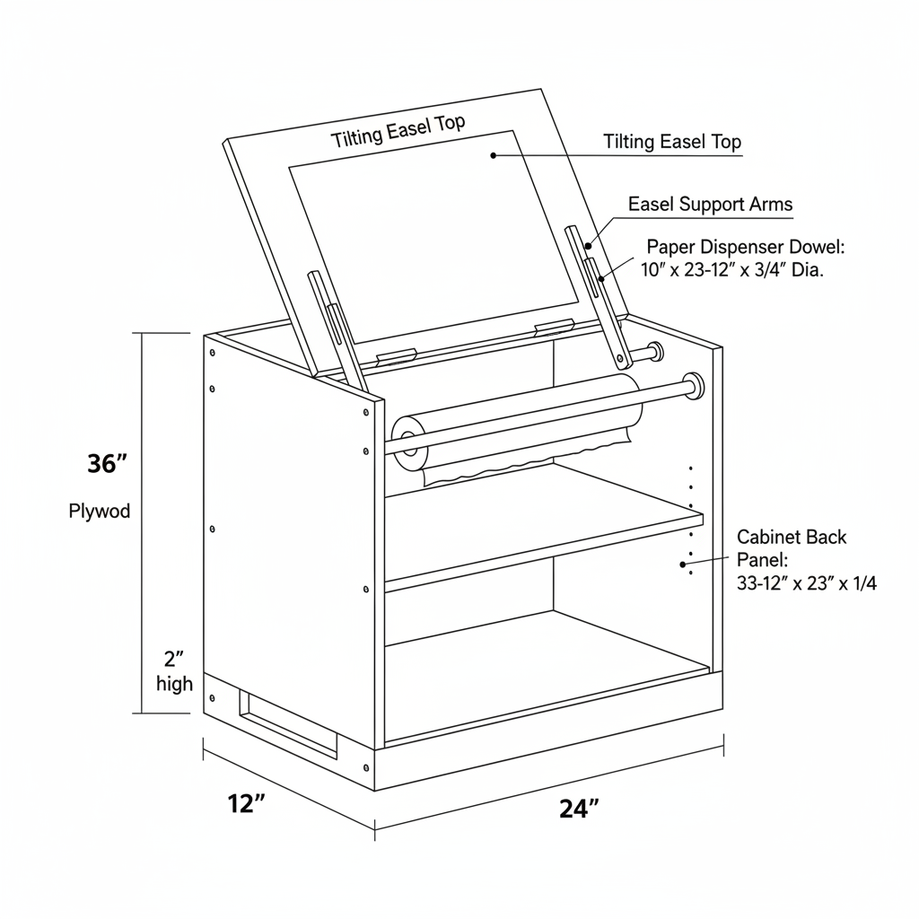 Crafts cabinet/art table/art easel