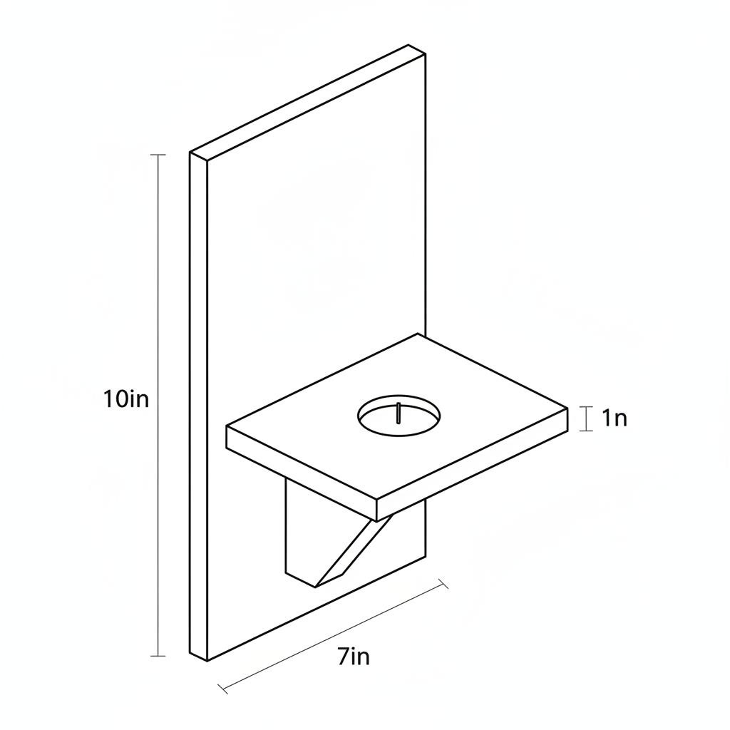 Candle holder with single solid support and backboard I can carve