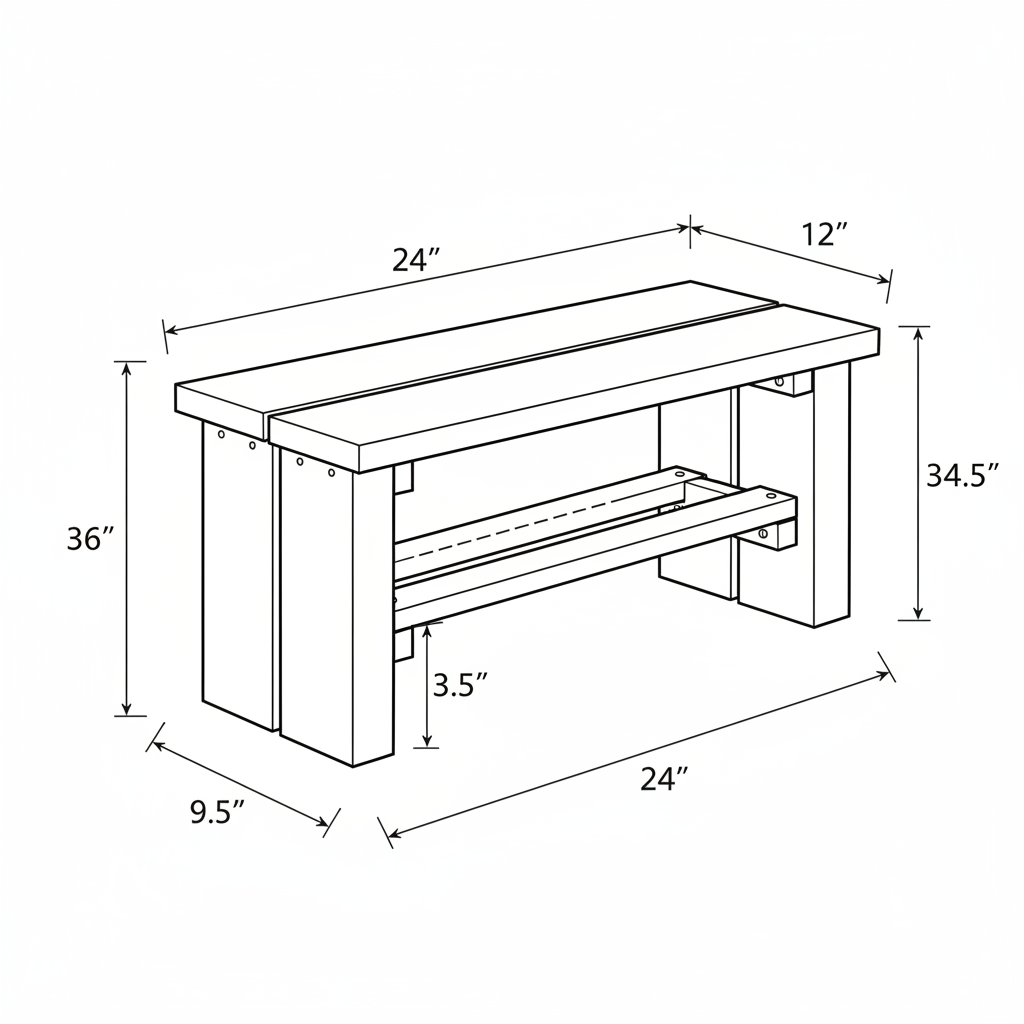 Rustic Outdoor Timber Bench: A rock-solid garden or mudroom bench using the 2x10s for the seat and legs to create a "chunky" rustic aesthetic. The 2x4s can be used for hidden bracing underneath.