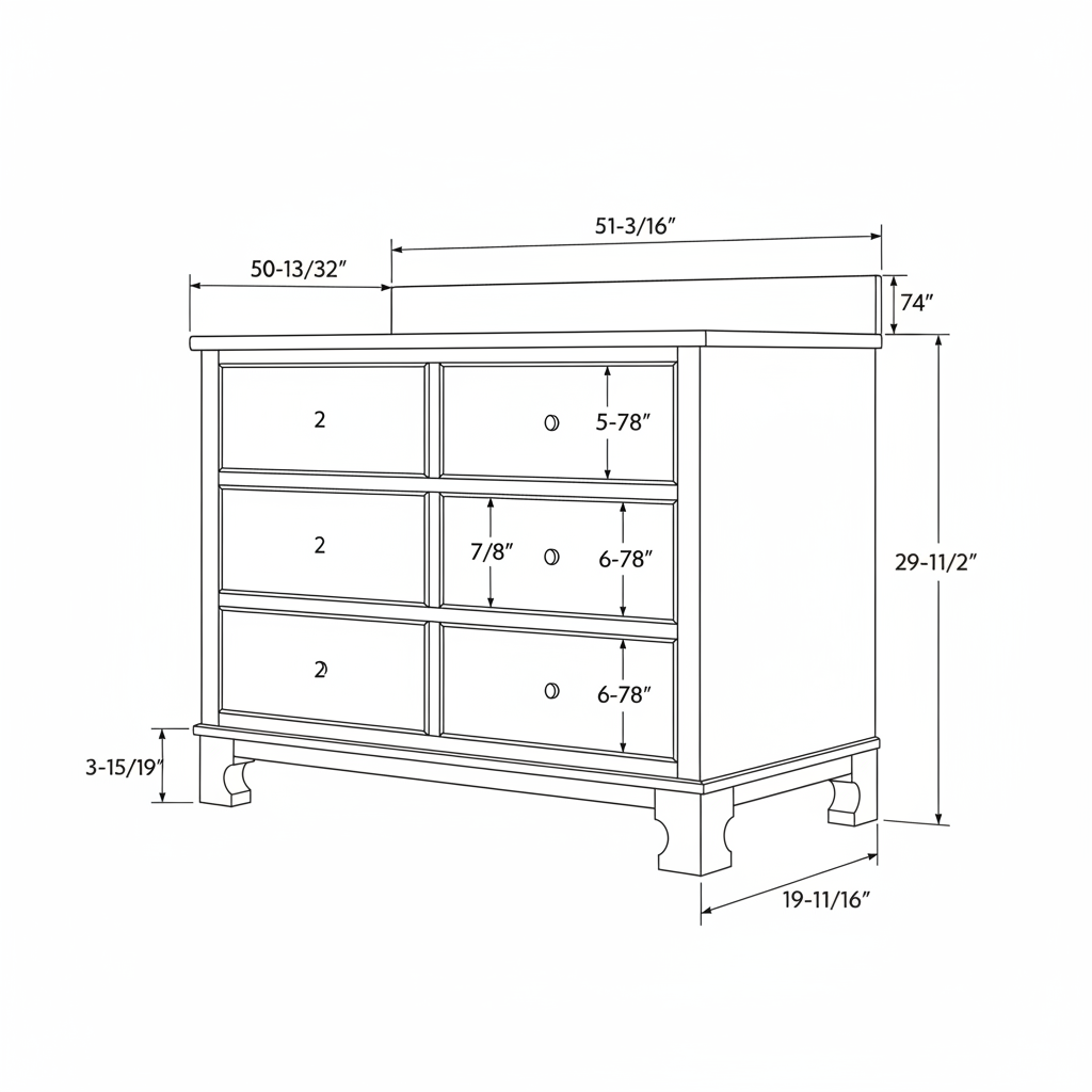 Shaker style vanity with 6 wide drawers and plinth in front of cabinet in georgian style