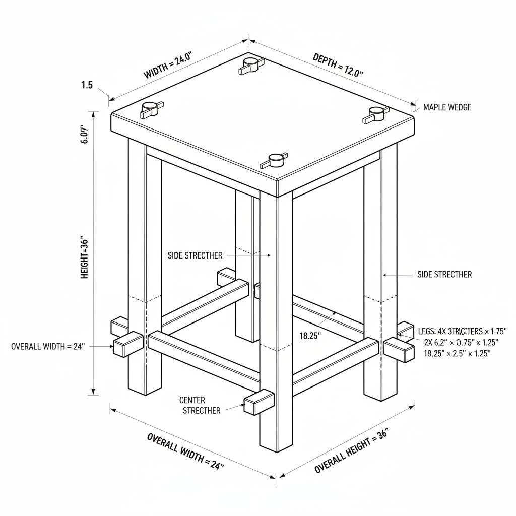 Minimalist Trestle Stool: A Japanese-style low stool that teaches you how to use your plane to create silky smooth surfaces and your drill press to create perfectly perpendicular leg joints.