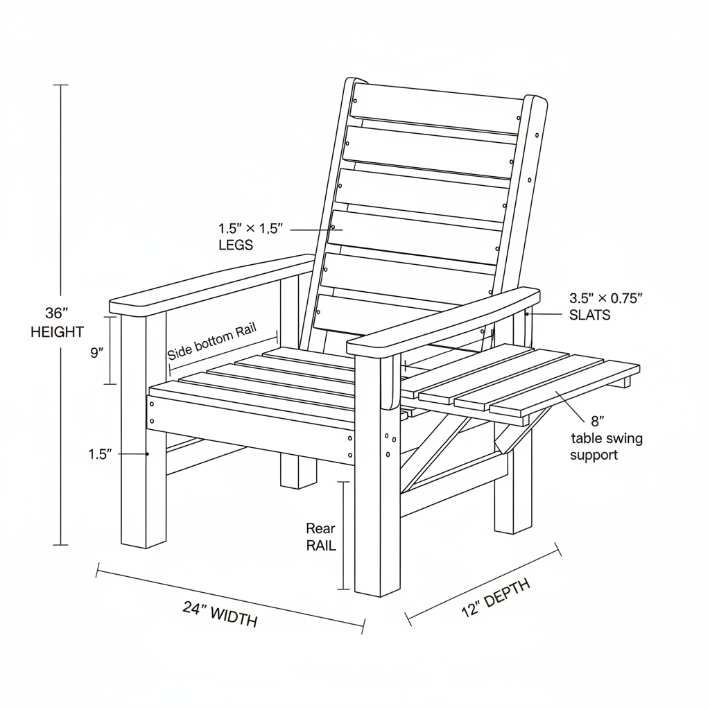 Relaxing outdoor chair with side table