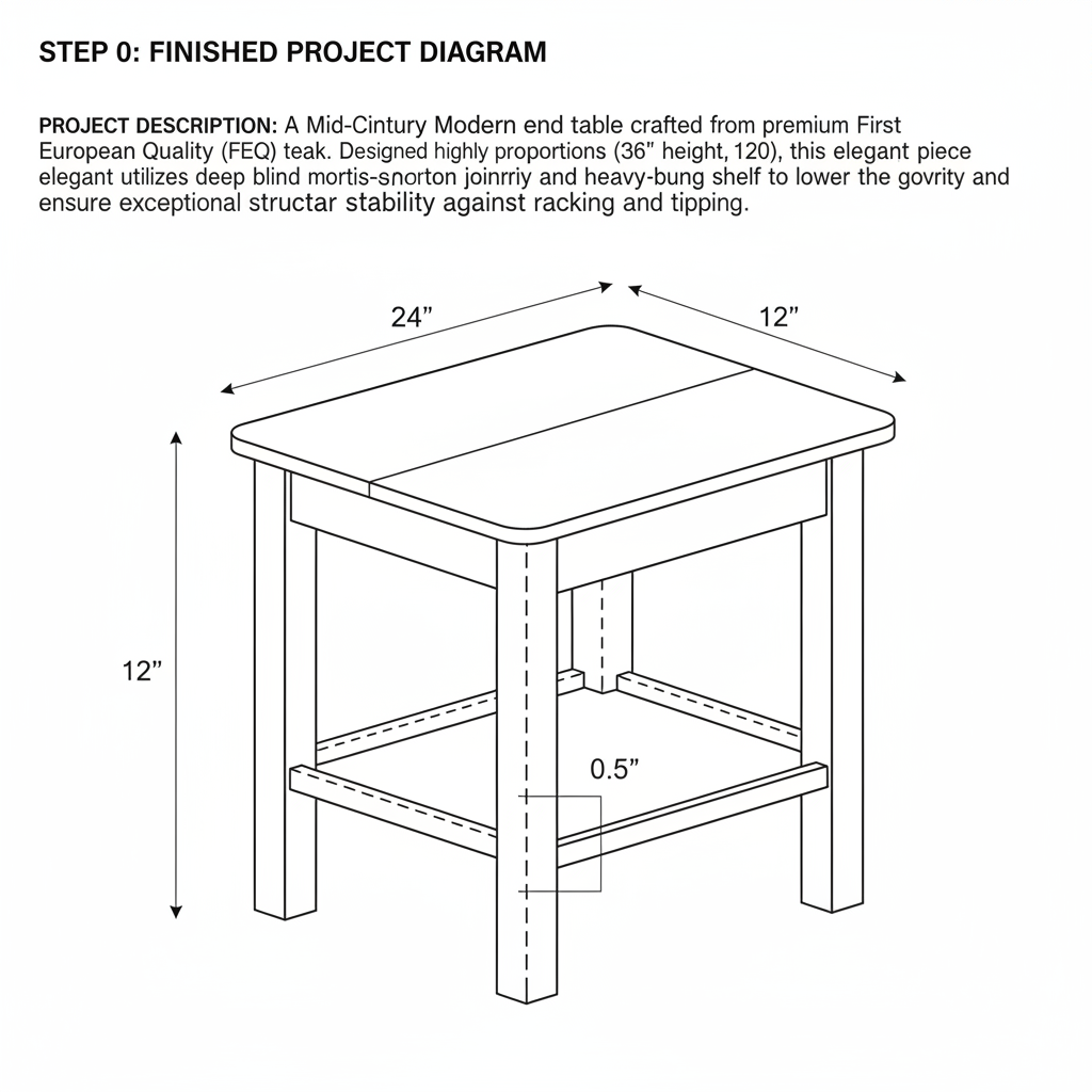 A teak end table
