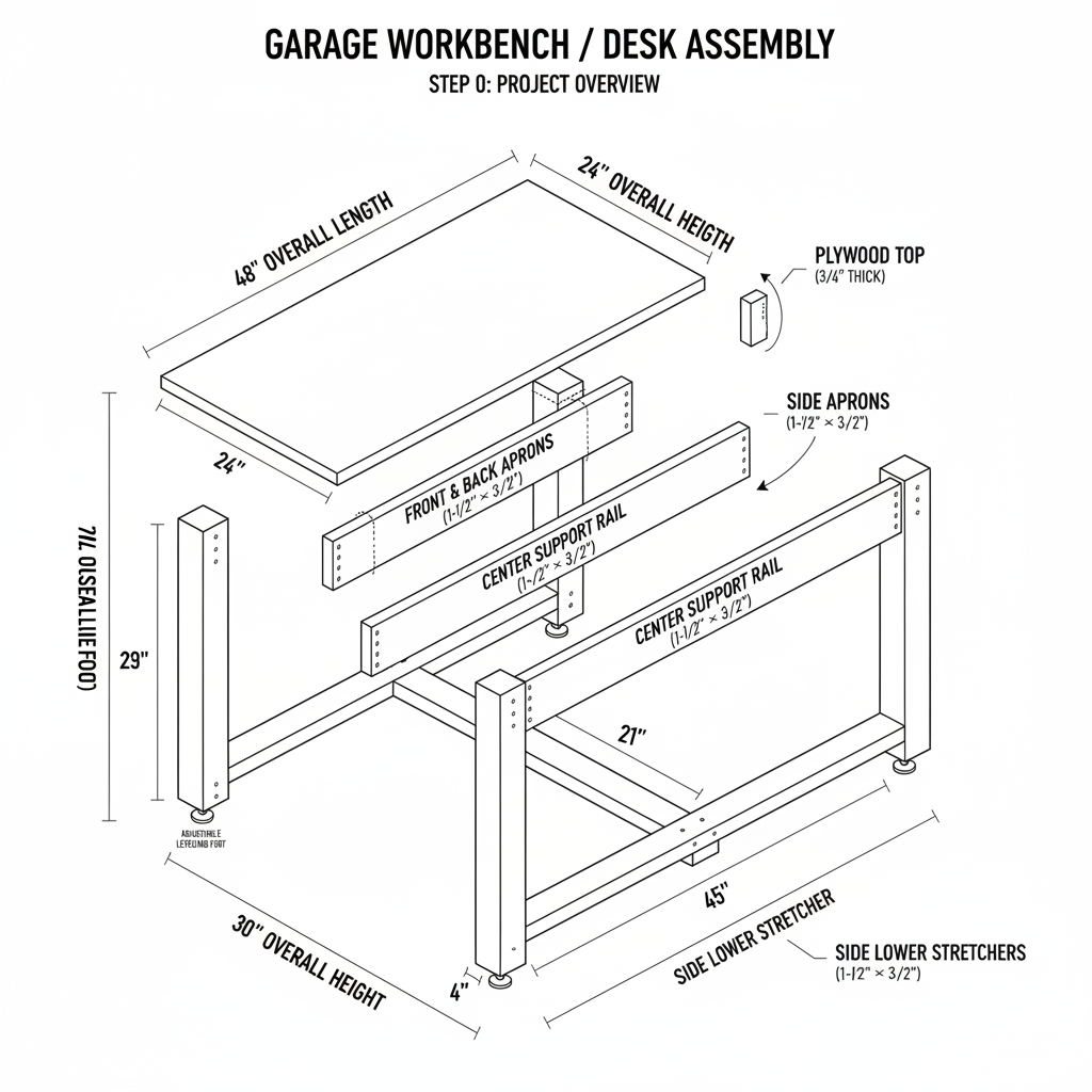 I want to build a basic desk for the garage.