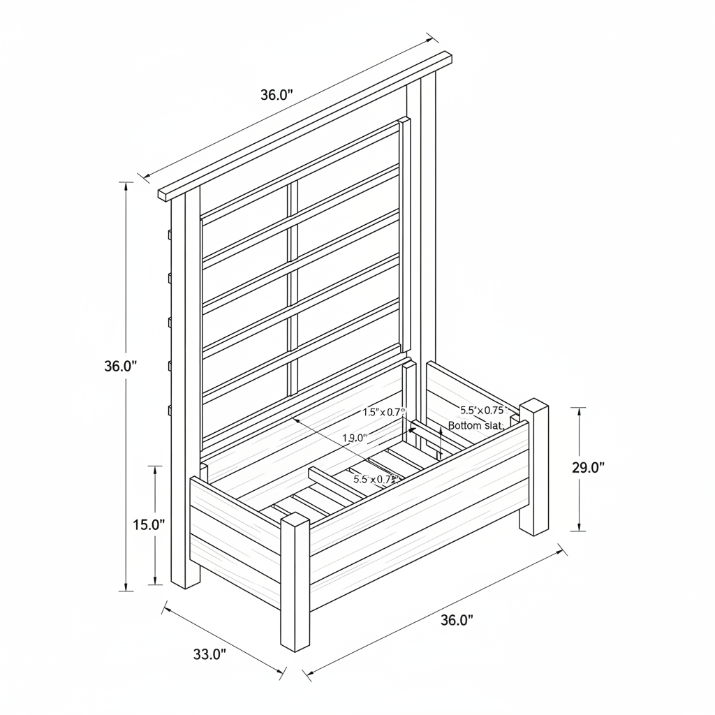 Outdoor cedar planter box with integrated trellis for climbing plants