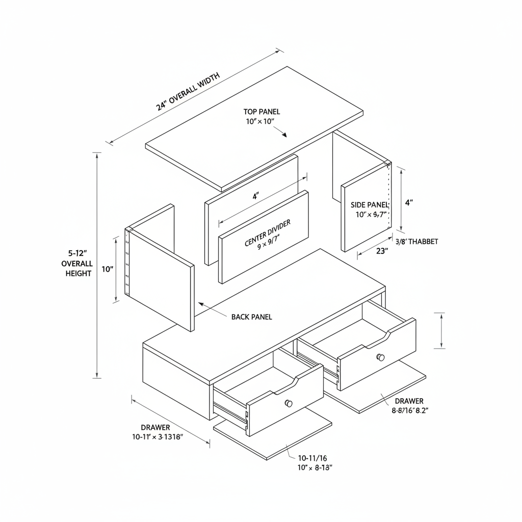 Desktop monitor riser with integrated storage drawers
