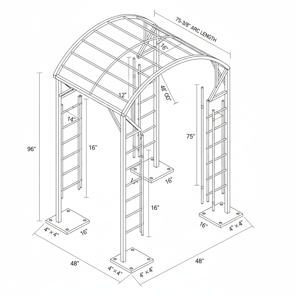 Welded garden trellis arch for climbing roses