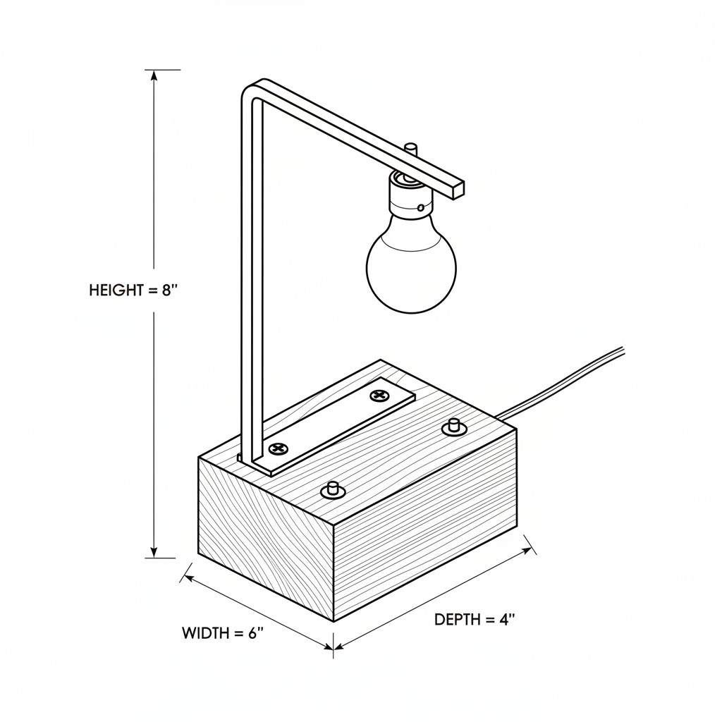 I want to build a Lamp, basic - with wood and steel.
