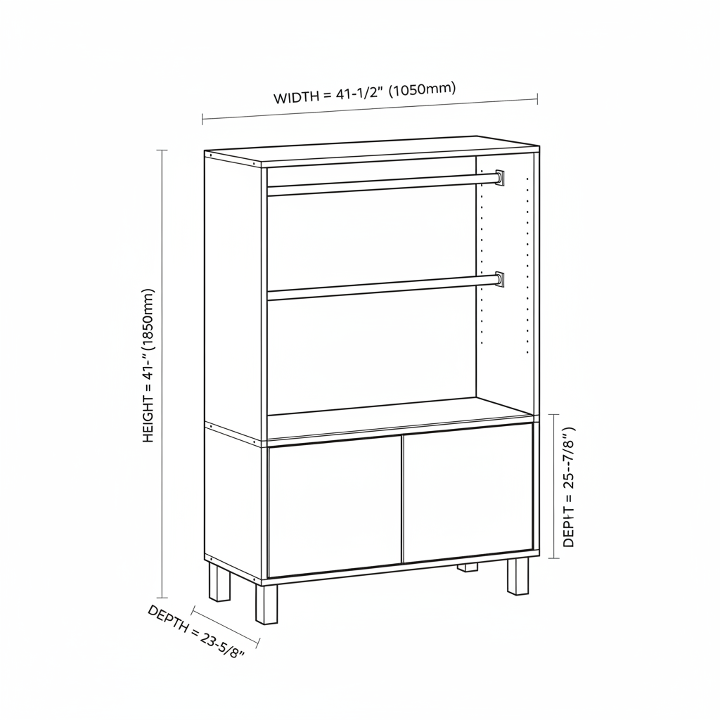 A bathouse or cabinet for storing bats overnight inside bags. Double doors, a shelf at the bottom taking 1/3 of the space and two rods to hang the bats