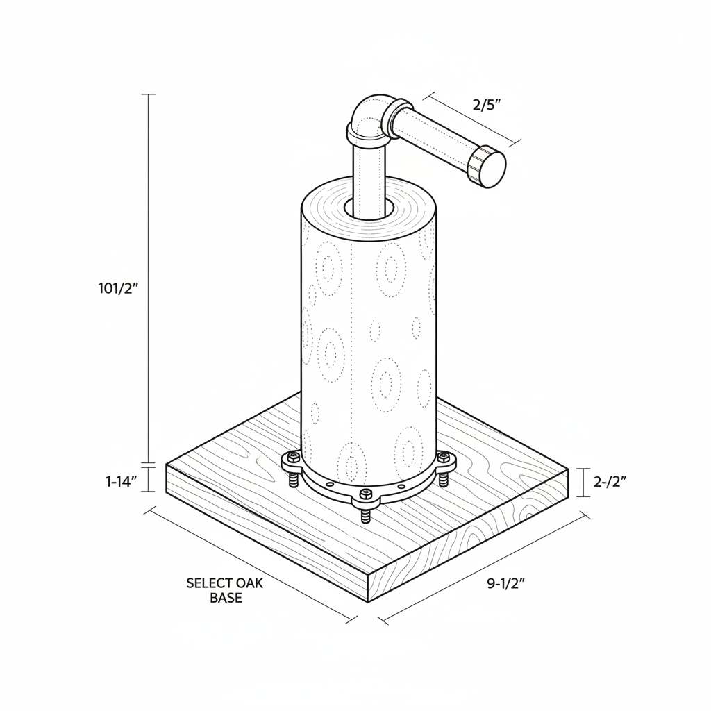 Industrial paper towel holder from pipe fittings