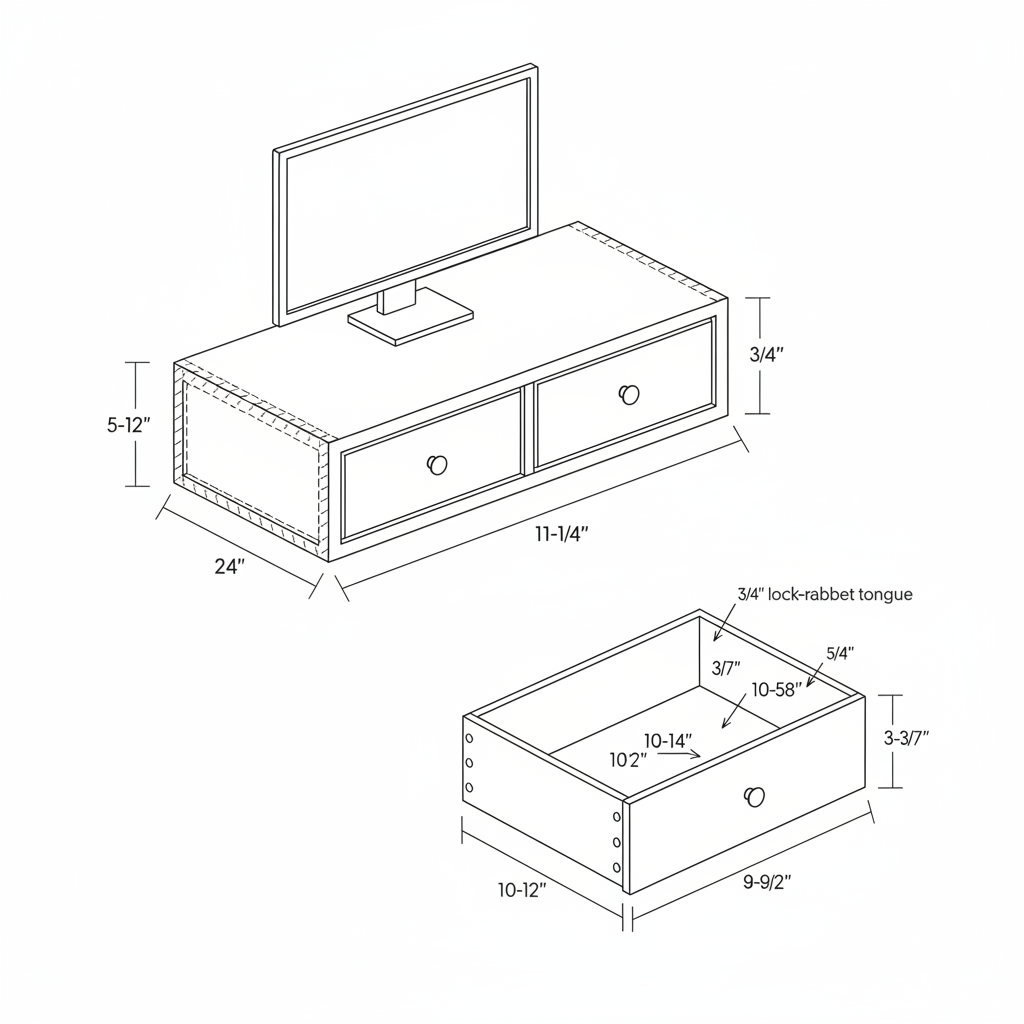 Desktop monitor riser with integrated storage drawers