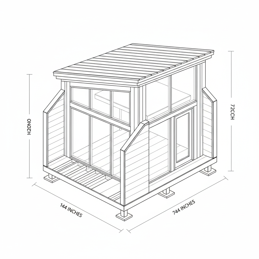 12' x 6' off grid diy tiny house build plan