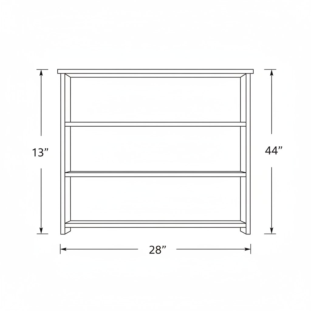 A bookshelf with three shelves maybe
