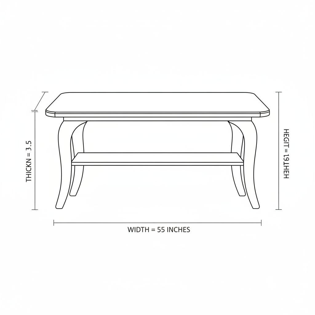 An Artisan Solidwood Coffee Table With Curved Legs Design