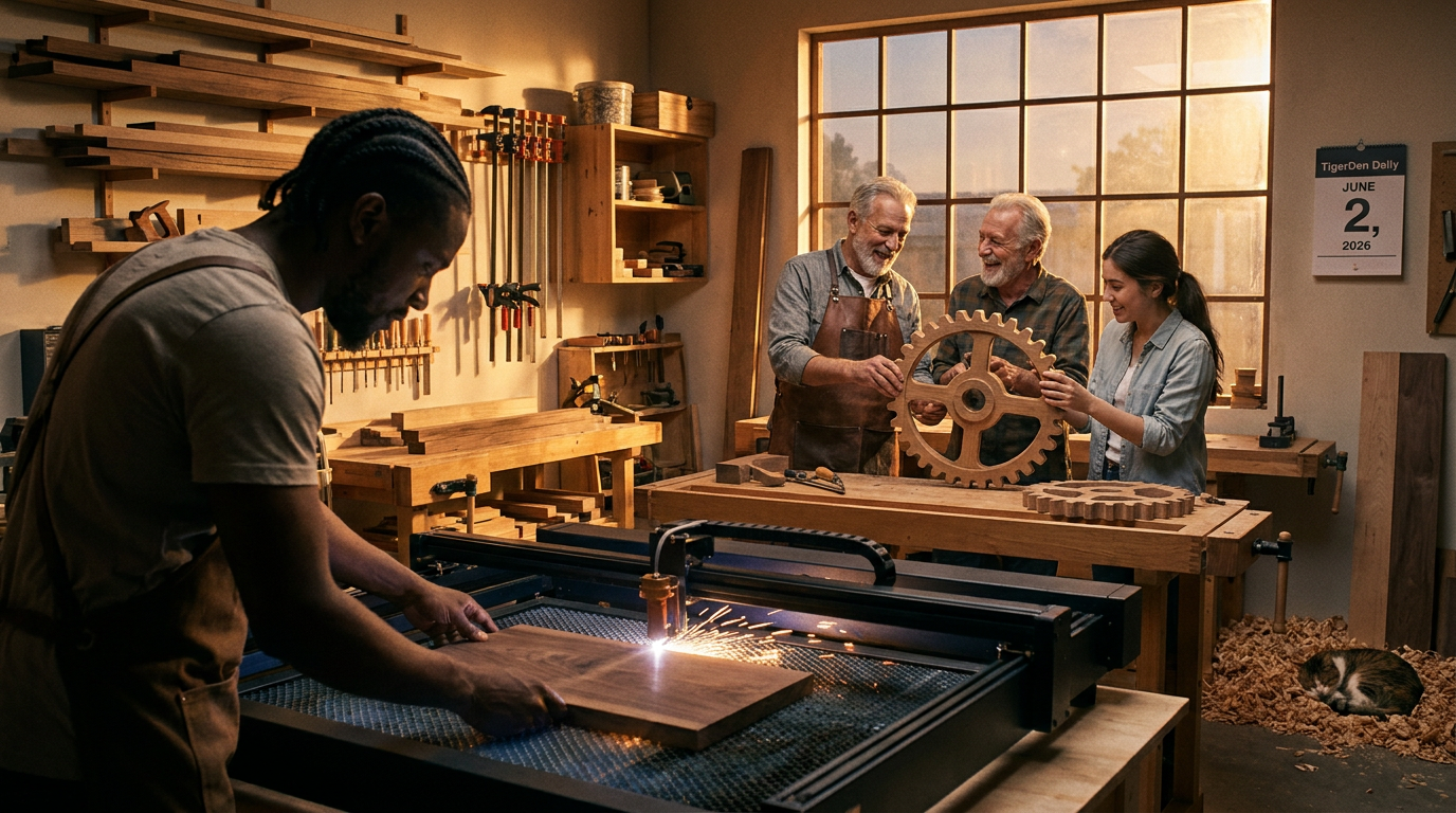 TigerDen Daily: Laser-Sharp Fabrication, 50-Year Trade Veterans, and the Maker’s Multiplier (June 2, 2026)