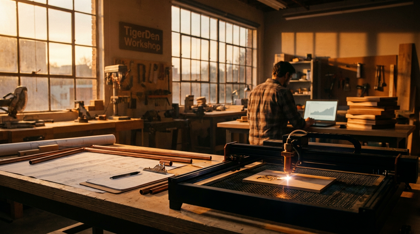 TigerDen Daily: August 10, 2026 - Laser Precision, Plumbing Grants, and Scaling Your Maker Business