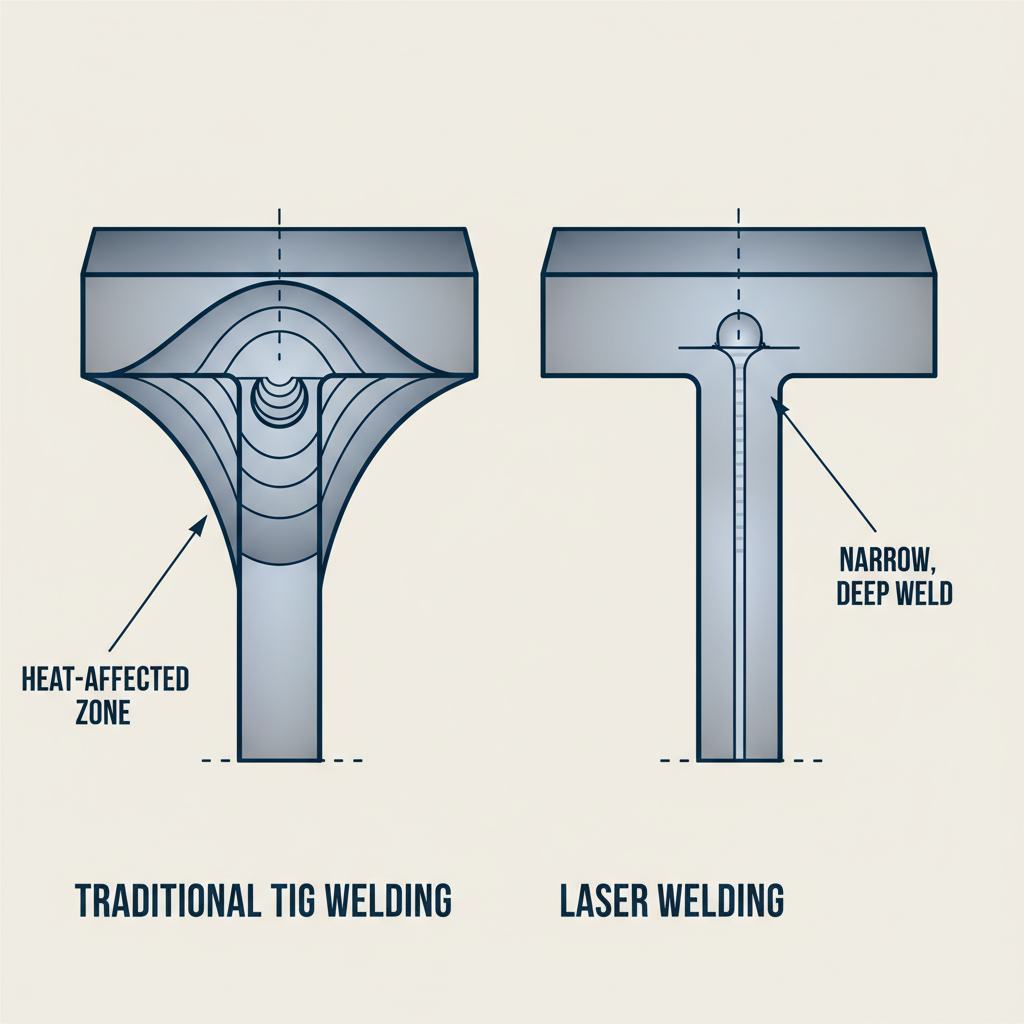 Comparison of Heat Affected Zones - TIG vs Laser welding