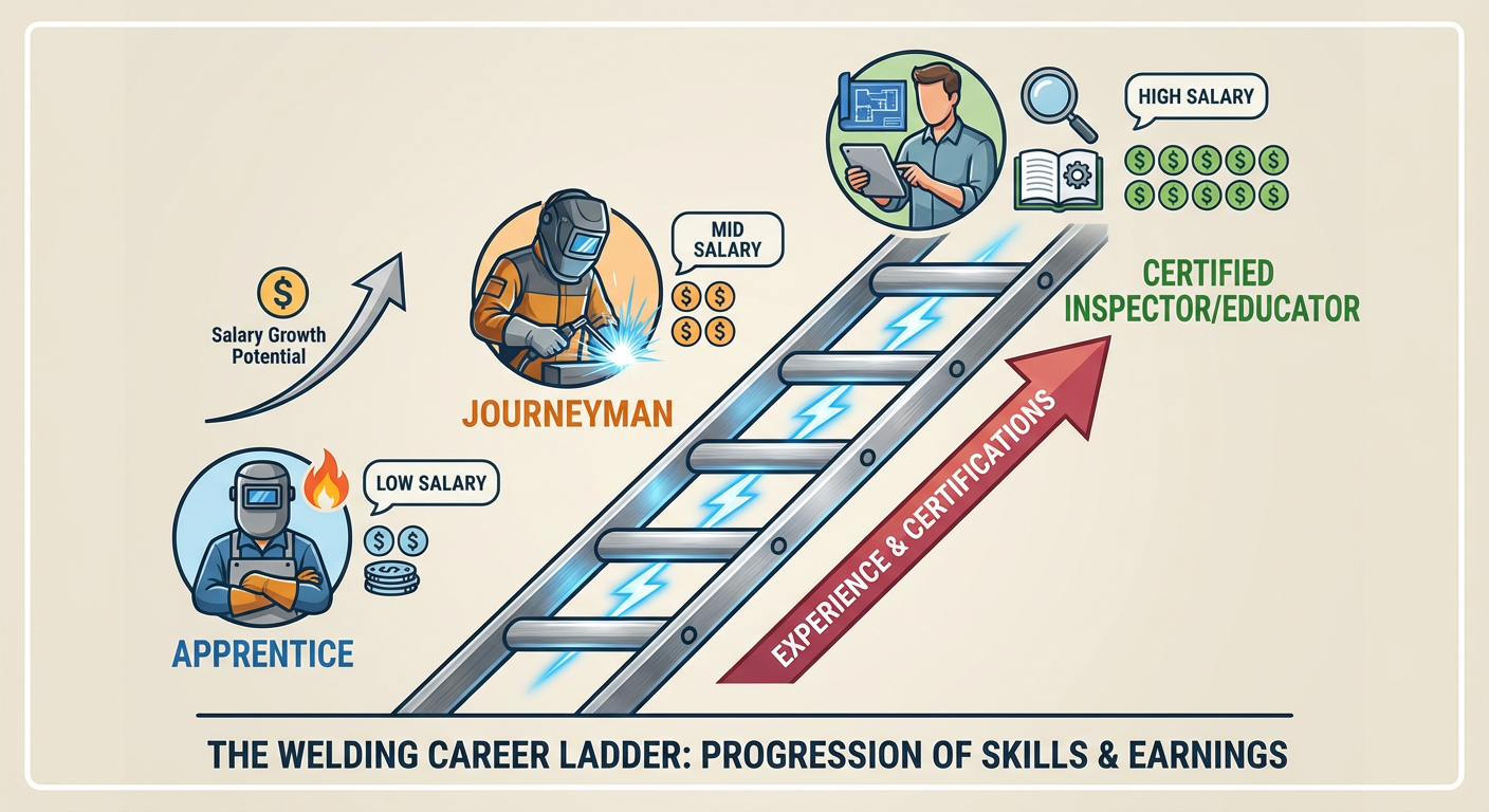 The Welding Career Ladder: Apprentice to Journeyman to Certified Inspector/Educator