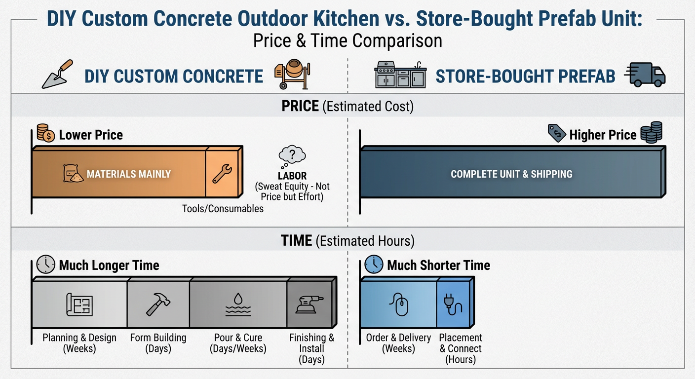 Cost Comparison Chart: DIY Concrete Kitchen vs. Store-Bought Prefab