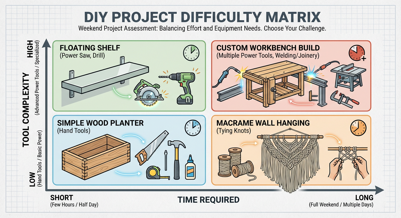 DIY Project Difficulty Matrix: Cabinet Humidor vs. Built-in Desk vs. Basic Shelf
