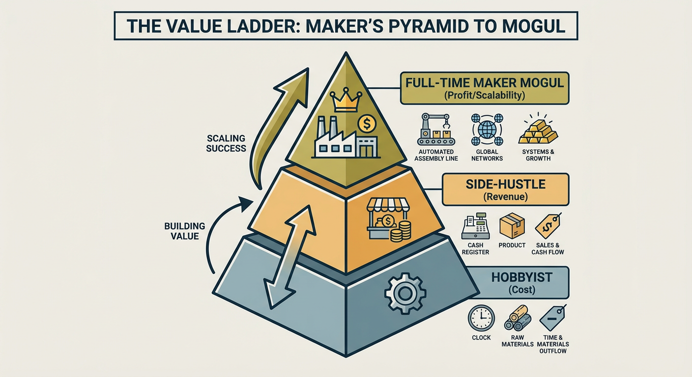 The Value Ladder: From Hobbyist to Side-Hustle to Full-Time Maker Mogul