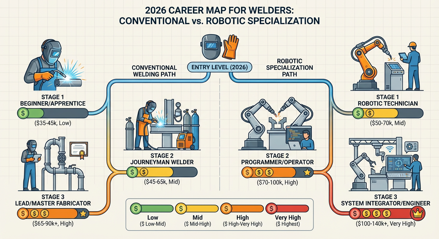 The 2026 Career Map for Welders: Conventional vs. Robotic Specialization