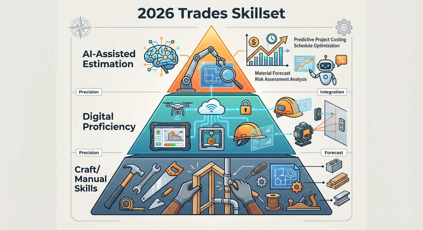 Skill hierarchy for the modern tradesperson: Technical Skill vs. Digital Literacy vs. Project Management